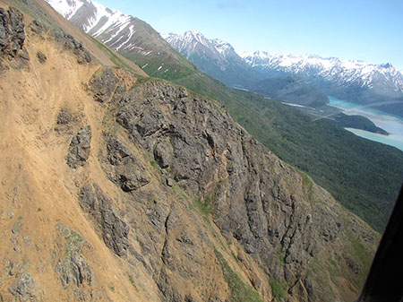 Golden Eagle nesting habitat The nest pictured in the photo below is located right of the center of this picture