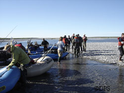 Trp Dennis Roe checked caribou hunters in rafts on the Ivashak River on the North Slope No violations issued to this group and they were all wearing PFDs