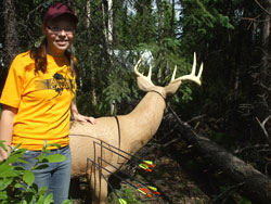 An archery student at the 2011 Alaska Conservation Camp