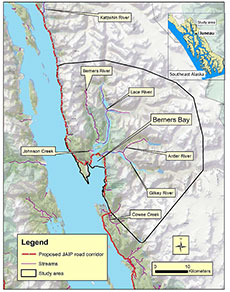 The core of the Berners Bay study area