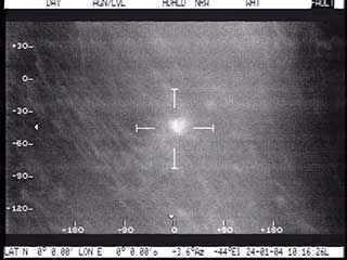 A quotlightbulbquot or bright object detected by a forwardlooking infrared imager indicative of a warm object in snow