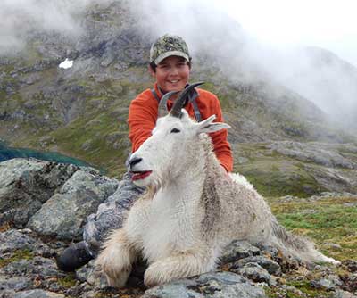 Andrew Martin with a Baranof Island billy goat