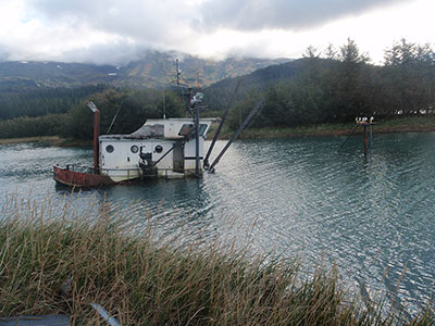A sunken fish packer near Cordova Courtesy Alaska Marine Response AMR