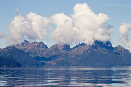 The peaks of Knight Island rise above the water of Prince William Sound courtesy USFSADFG Prince William Sound Black Bear Study