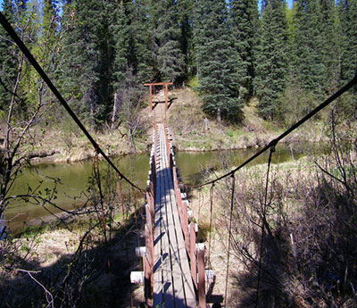 Byers Lake Trail bridge before collapse