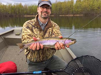 Author Ken Marsh with a Matanuska Valley rainbow trout Photo courtesy Ken Marsh