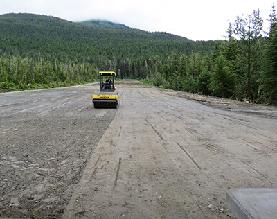 Before the recent work the range was gullied and uneven terrain It was brought up to final elevation Extra material was laid out graded level and rolled smooth