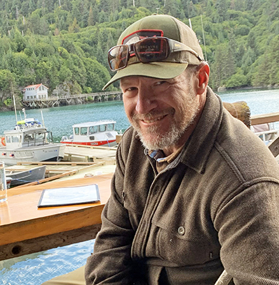 Tom working with visitors at McNeil River