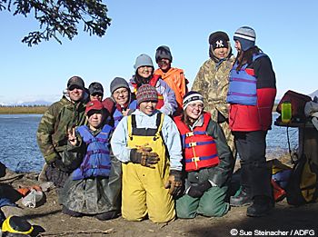 Students from White Mountain at Onion Portage in 2003 Photo by Sue Steinacher