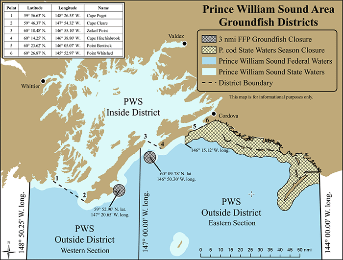 Prince William Sound Districts map