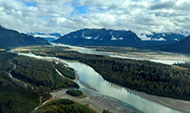 Figure 11. &mdash; Aerial view of the lower Stikine River.