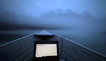 Figure 13. &mdash; Laptop set up in the bow of the boat.