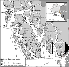 Figure 1. &mdash; Hugh Smith Lake is in Southeast Alaska near Ketchikan.