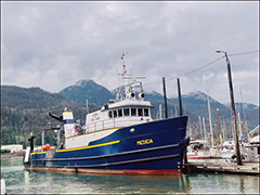 Figure 1. &mdash; The ADF&G research vessel Medeia.