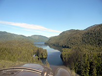 Figure 2. &mdash; Approaching McDonald Lake via float plane.