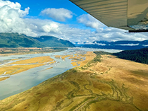 Figure 2. &mdash; Extensive side stream habitat on the Lower Stikine River.