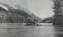 Figure 2. &mdash; Taku River fish wheel circa 1951.