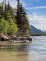 Figure 5. &mdash; Taku River fish wheel.