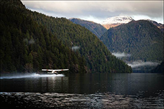 Figure 6. &mdash; Accessing Hugh Smith Lake by floatplane.