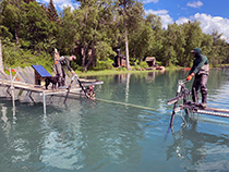 Figure 7. &mdash; Chilkat Lake weir boat gate and fish passing station.