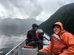 Figure 8. &mdash; Accessing Hugh Smith Lake by boat.