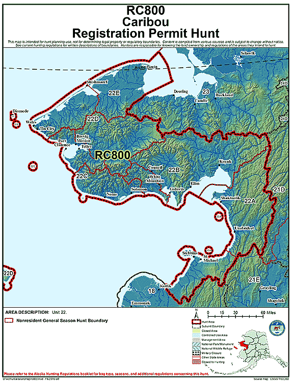 Map of caribou hunt number rc800