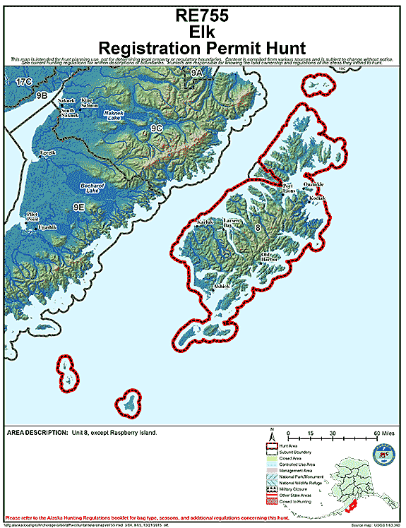Map of elk hunt number re755