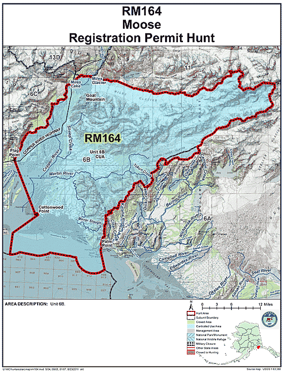 Map of moose hunt number rm164