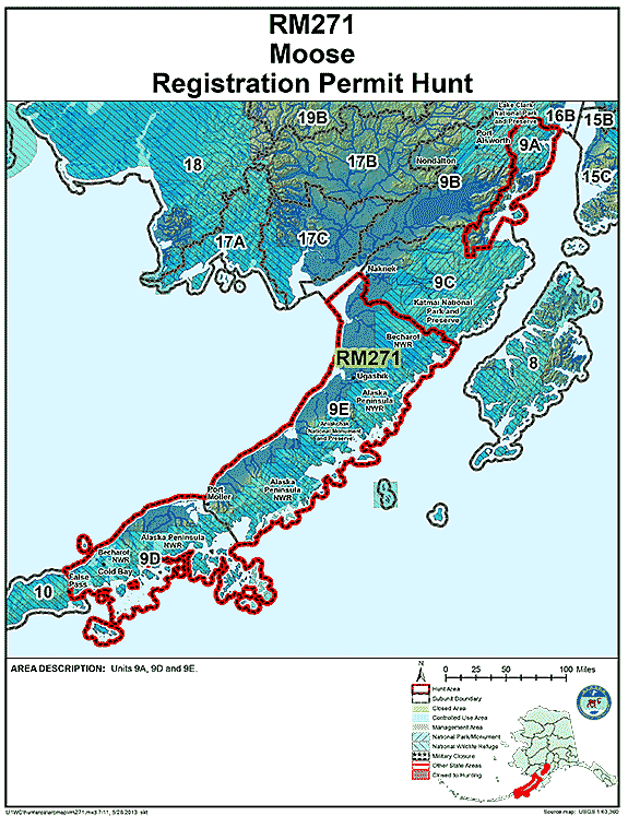 Map of moose hunt number rm271