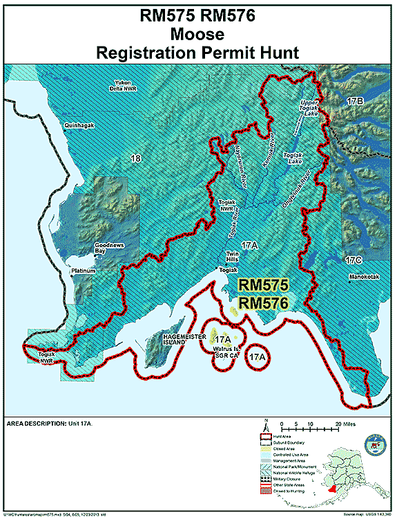 Map of moose hunt number rm575