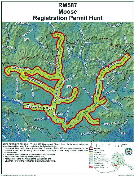 Map of moose hunt number rm587