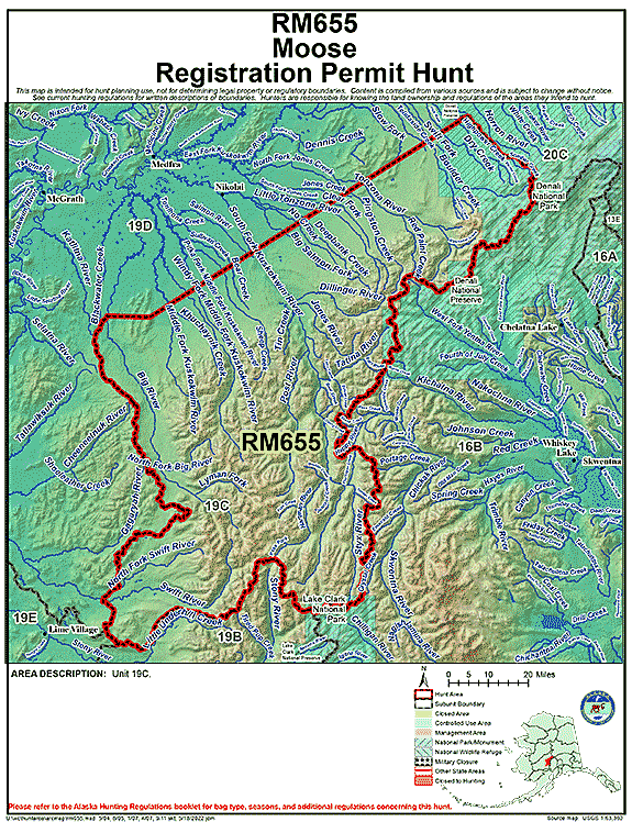 Map of moose hunt number rm655
