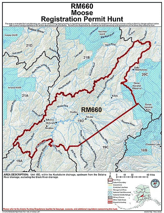 Map of moose hunt number rm660