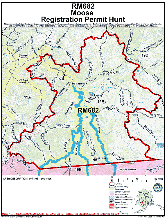 Map of moose hunt number rm682