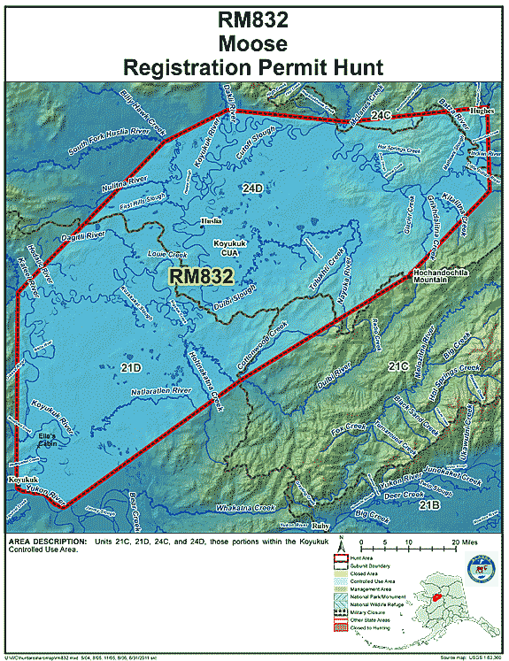 Map of moose hunt number rm832