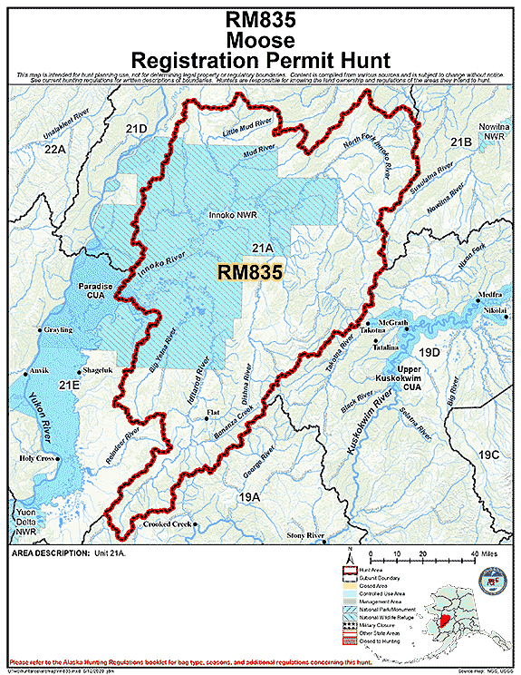 Map of moose hunt number rm835