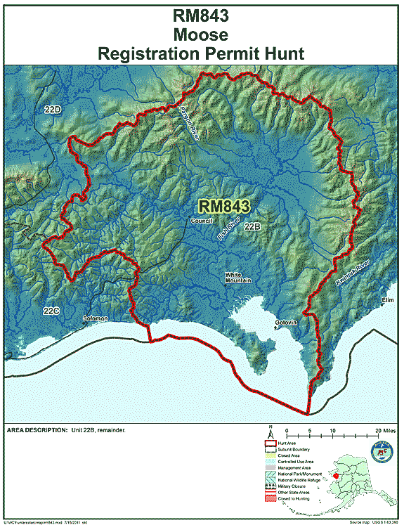 Map of moose hunt number rm843