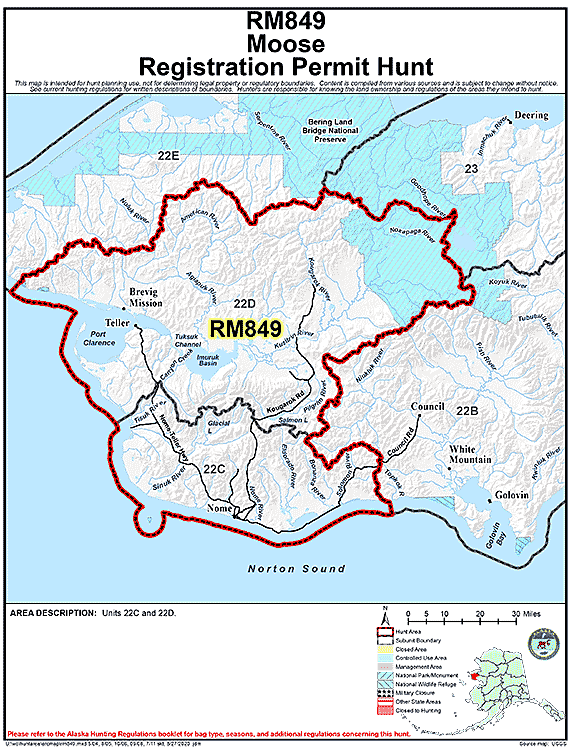 Map of moose hunt number rm849