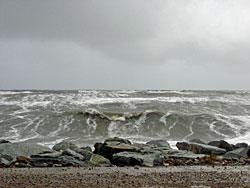 Bering Sea pounds Nome sea wall